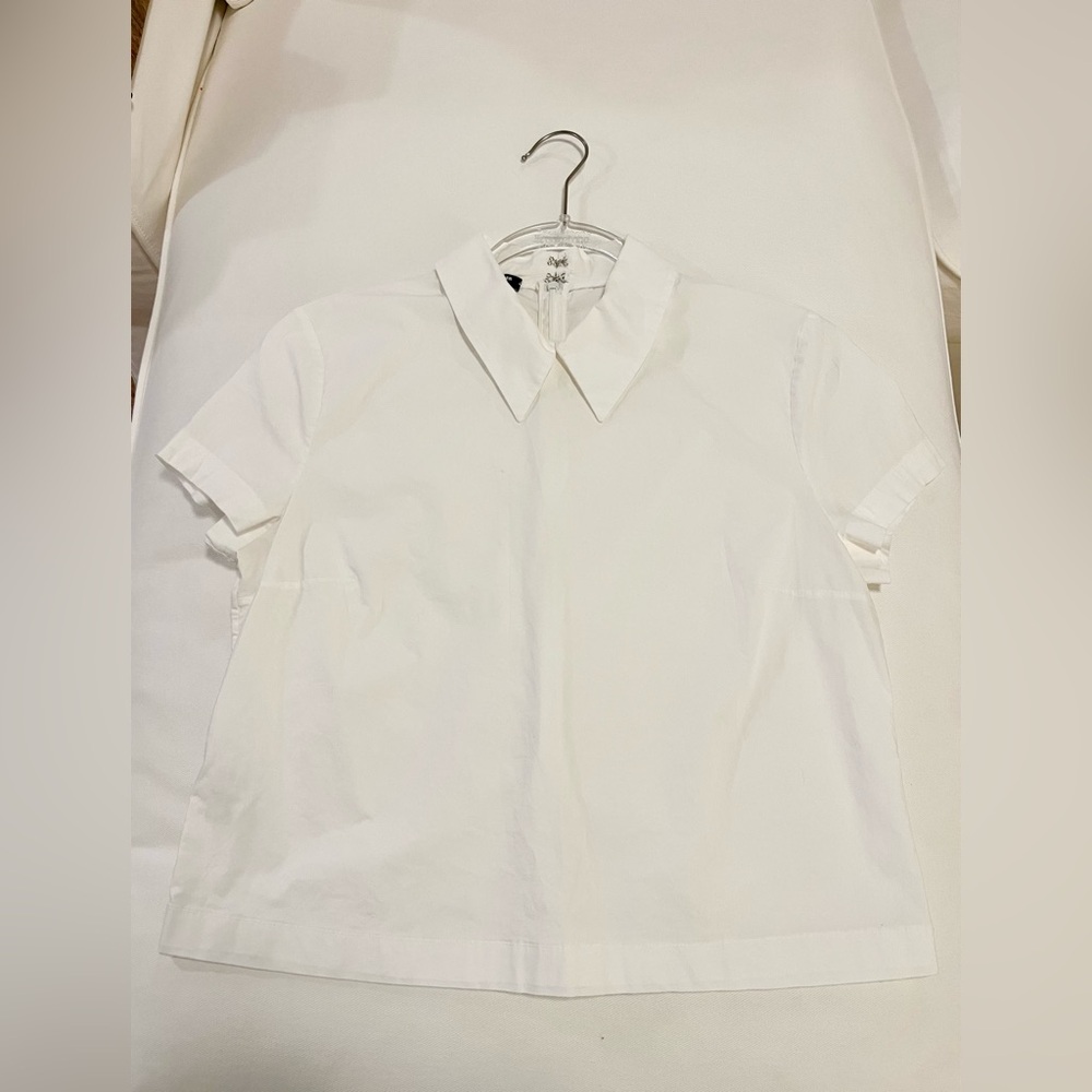 LIKE NEW Jil Sander White Collar Short Sleeve Top